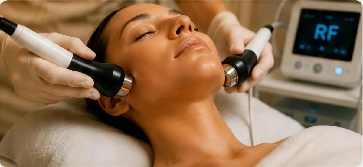 Radiofrequentie gezichtsbehandeling Lift & Firm met twee handstukken